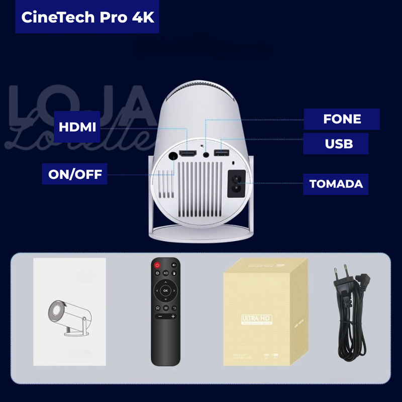 CineTech Pro 4K - Android 11 com WiFi Duplo e Bluetooth 5.0