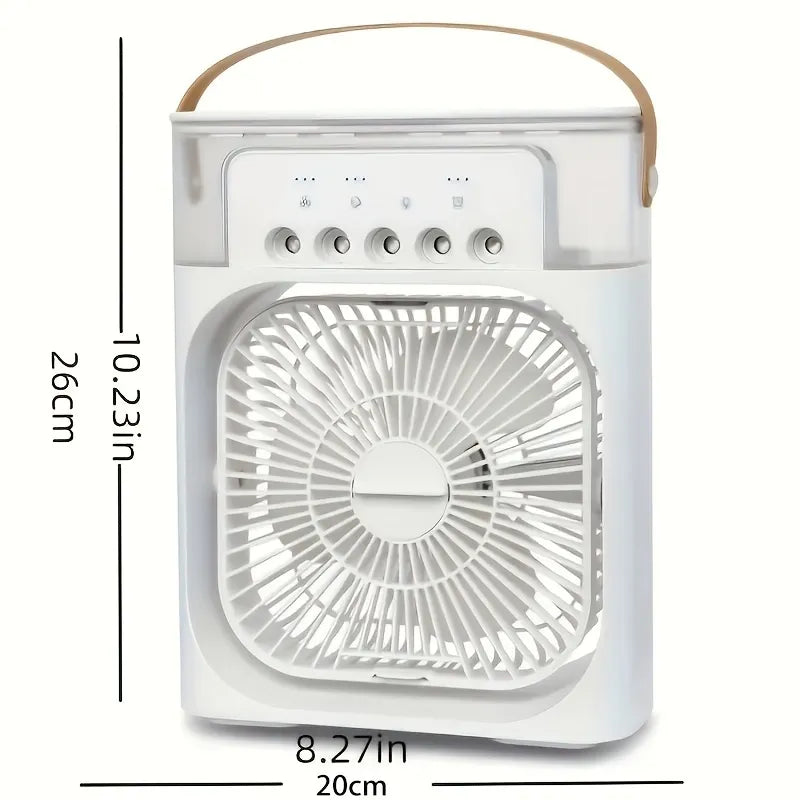 Ventilador Portátil 3 em 1 com Purificador de Ar, Umidificador e 3 Velocidades