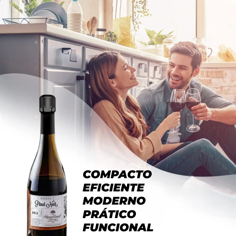 Tampa de Vinho Inteligente: Kit 3 Peças à Prova de Vazamento